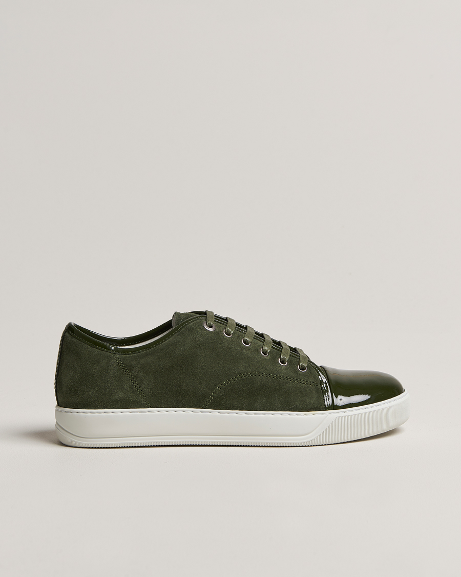 Herren | Lanvin Patent Cap Toe Sneaker Olive | Lanvin | Patent Cap Toe Sneaker Olive
