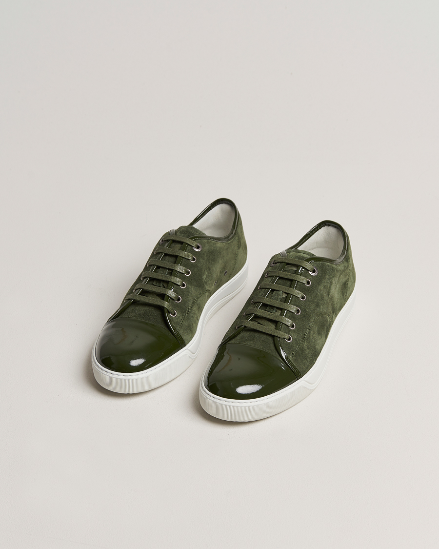 Herren | Lanvin Patent Cap Toe Sneaker Olive | Lanvin | Patent Cap Toe Sneaker Olive
