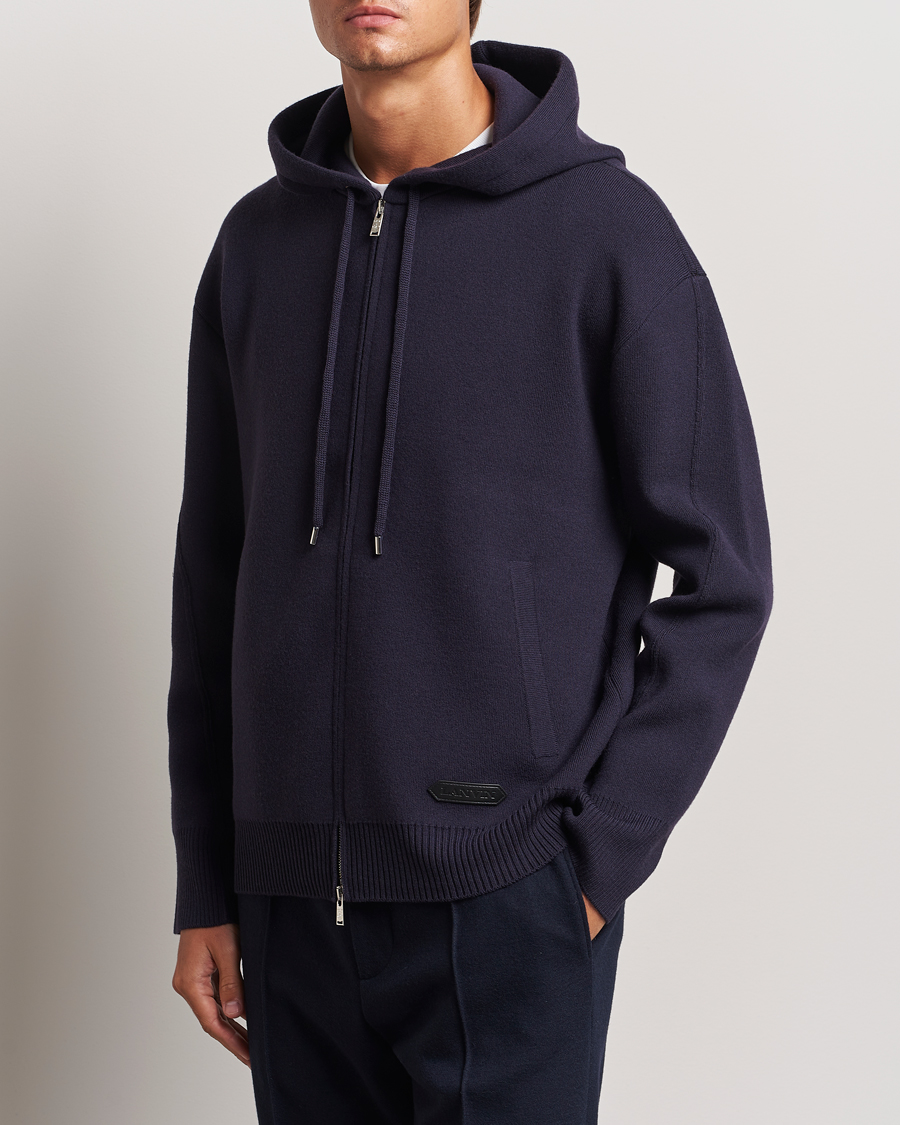 Herren | Pullover | Lanvin | Merino Full Zip Hoodie Japanese Ink