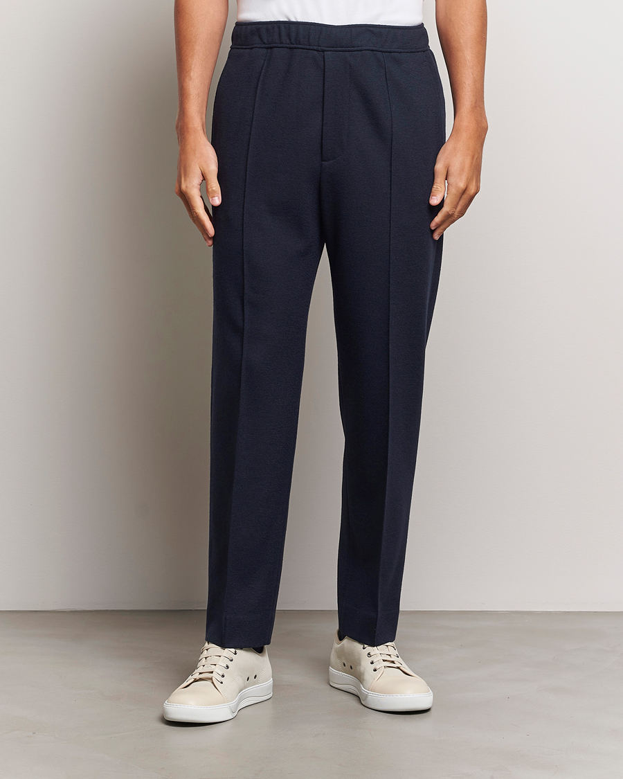 Herren | Hosen | Lanvin | Wool Drawstring Trousers Navy