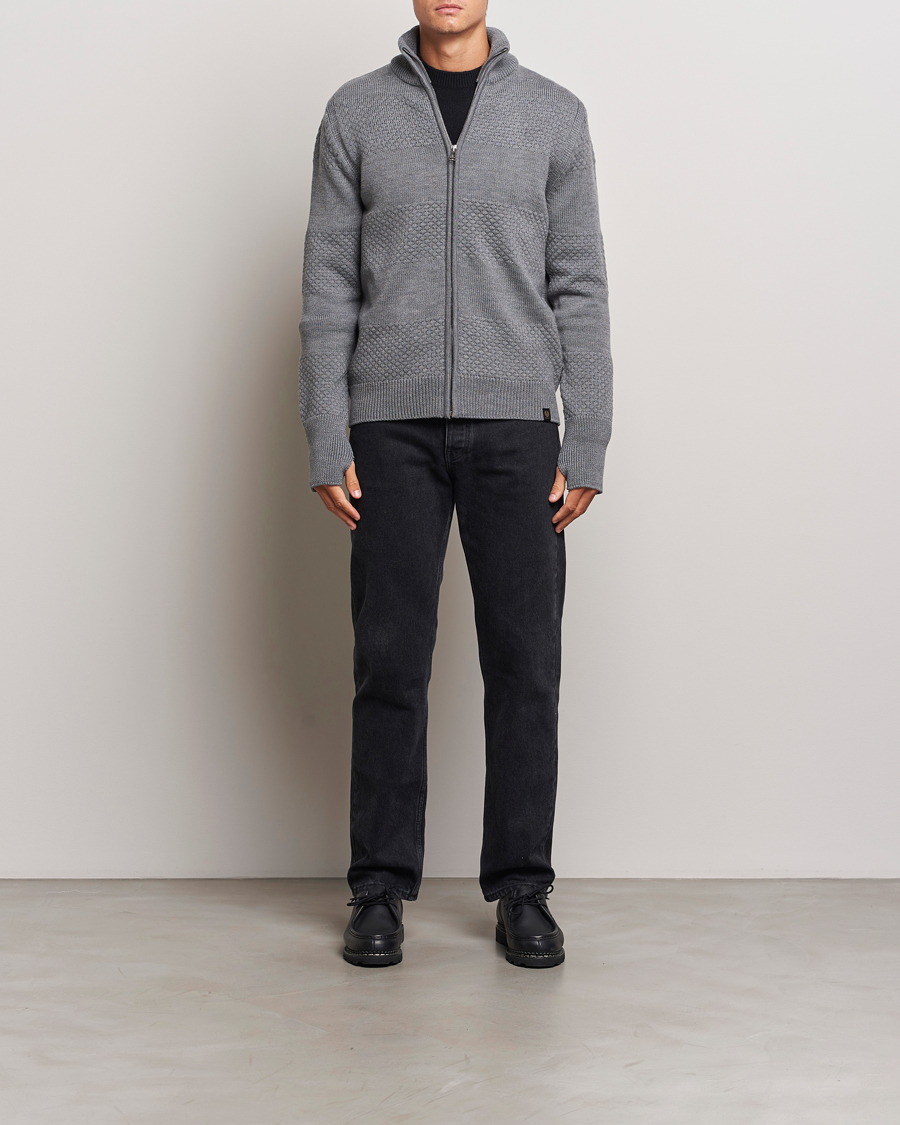 Herren | Pullover | Belstaff | Sternway Knitted Zip Cardigan Grey Heather