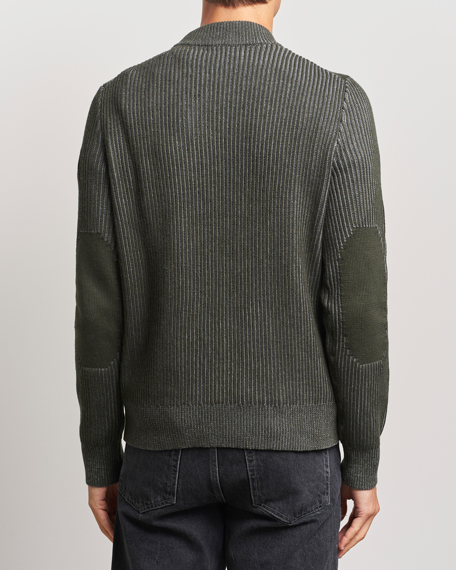 Herren | Pullover | Belstaff | Stanley Cotton/Wool Mock Neck Tile Green