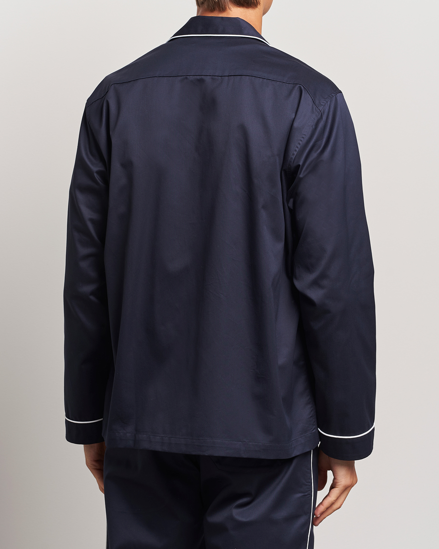 Herren | Tekla Sateen Pyjama Shirt Chelsea Navy | Tekla | Sateen Pyjama Shirt Chelsea Navy