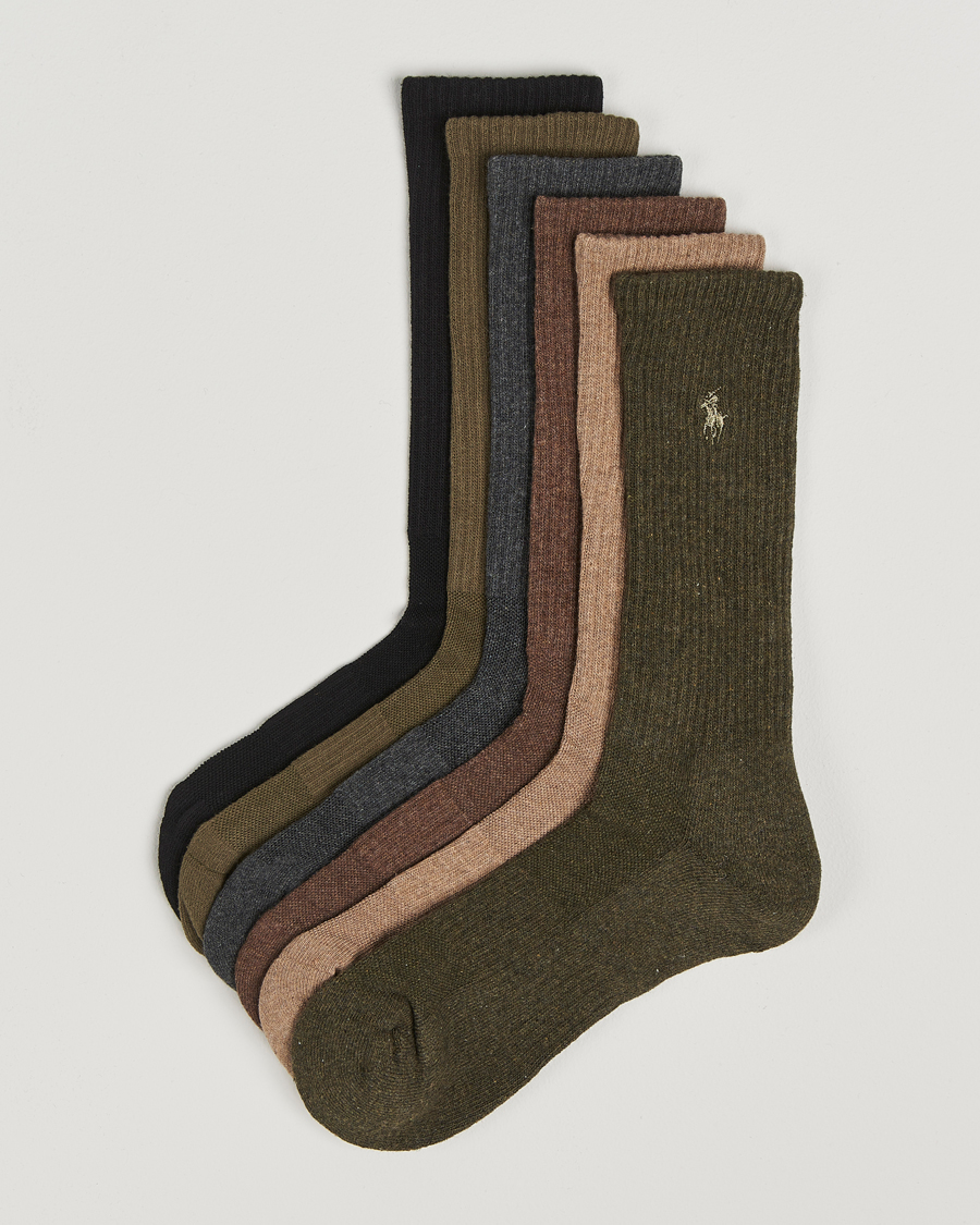 Herren | Unterwäsche | Polo Ralph Lauren | Polo Ralph Lauren6-Pack Performance Crew SocksBrown