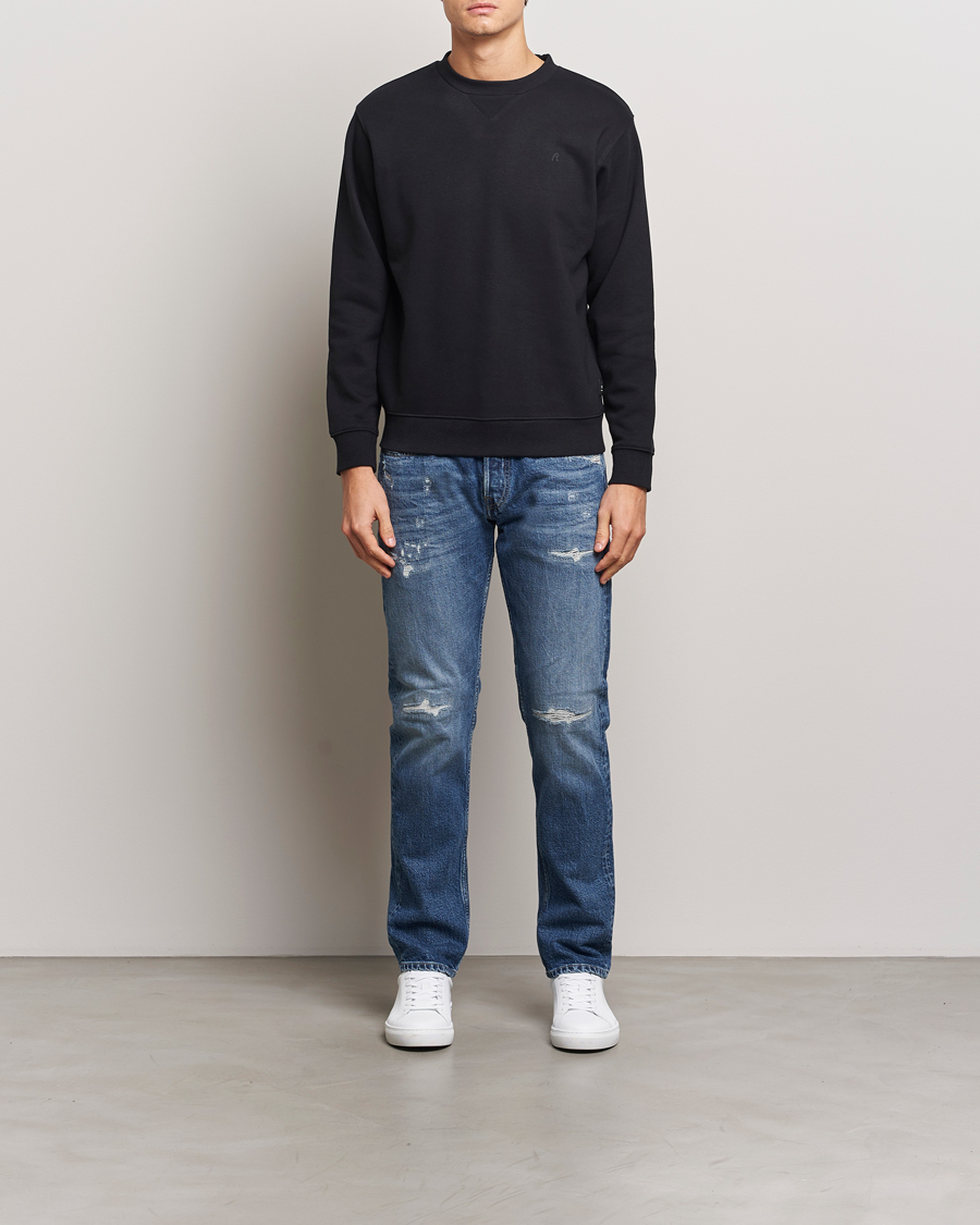 Herren | Pullover | Replay | Tonal Logo Crew Neck Sweatshirt Black