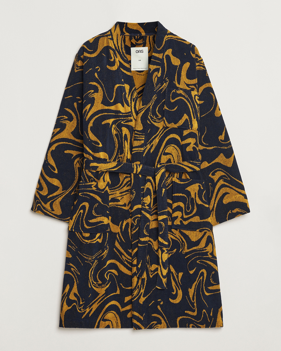 Herren | Schlafanzüge & Bademäntel | OAS | Marble Robe Black/Yellow