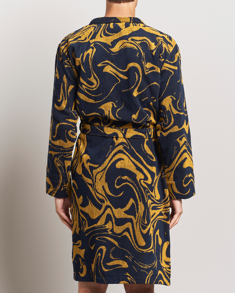 Herren | Schlafanzüge & Bademäntel | OAS | Marble Robe Black/Yellow