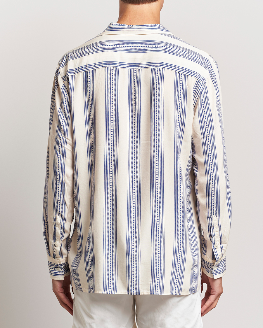 Herren | Hemden | OAS | Havana Long Sleeve Viscose Shirt Blue/White