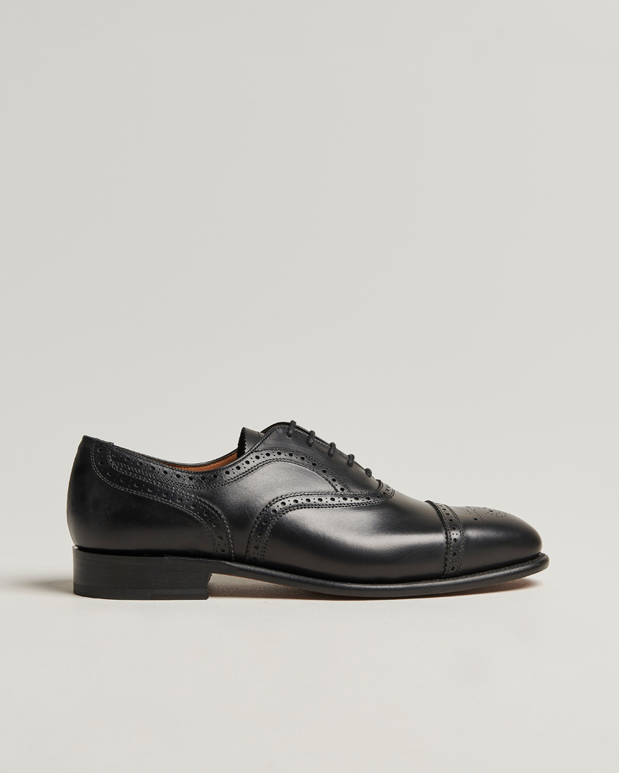 Herren | Sanders Moorgate Calf Semi Brogue Oxford Black | Sanders | Moorgate Calf Semi Brogue Oxford Black