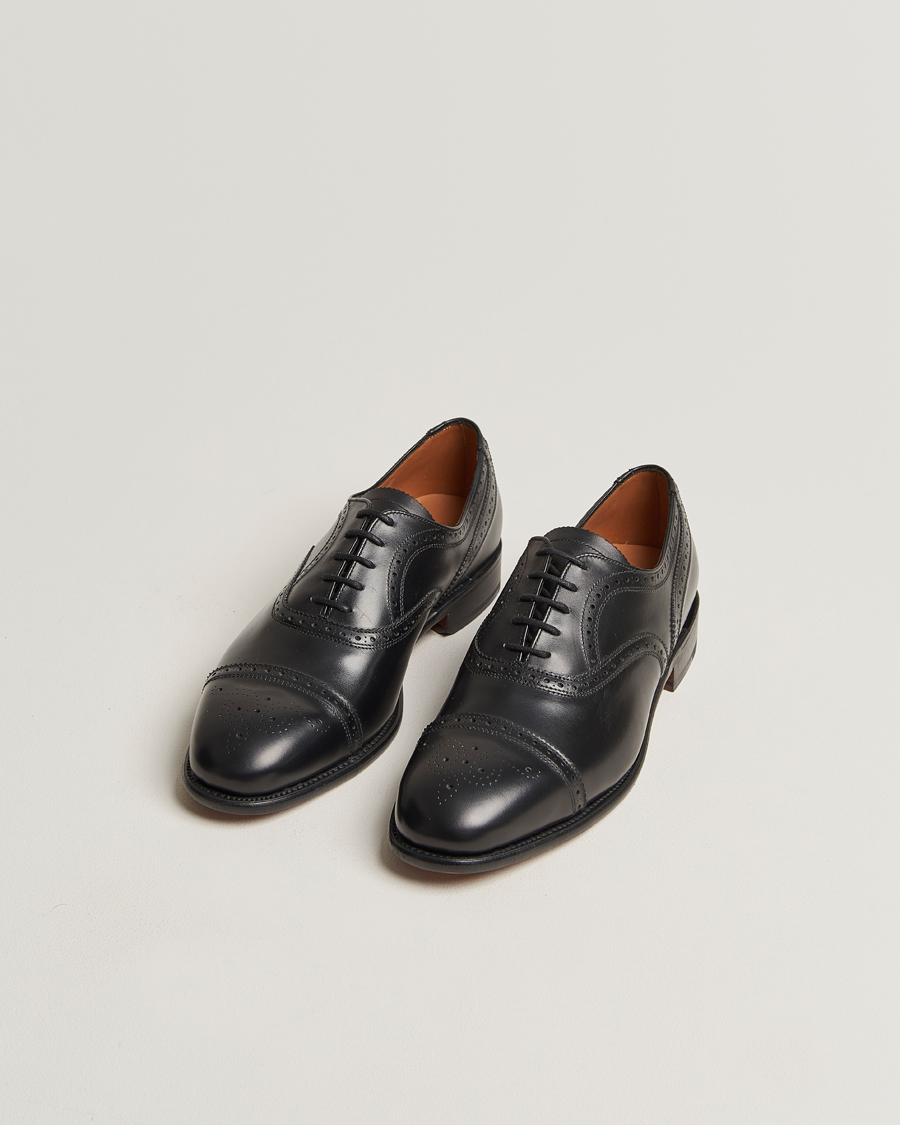 Herren | Sanders Moorgate Calf Semi Brogue Oxford Black | Sanders | Moorgate Calf Semi Brogue Oxford Black