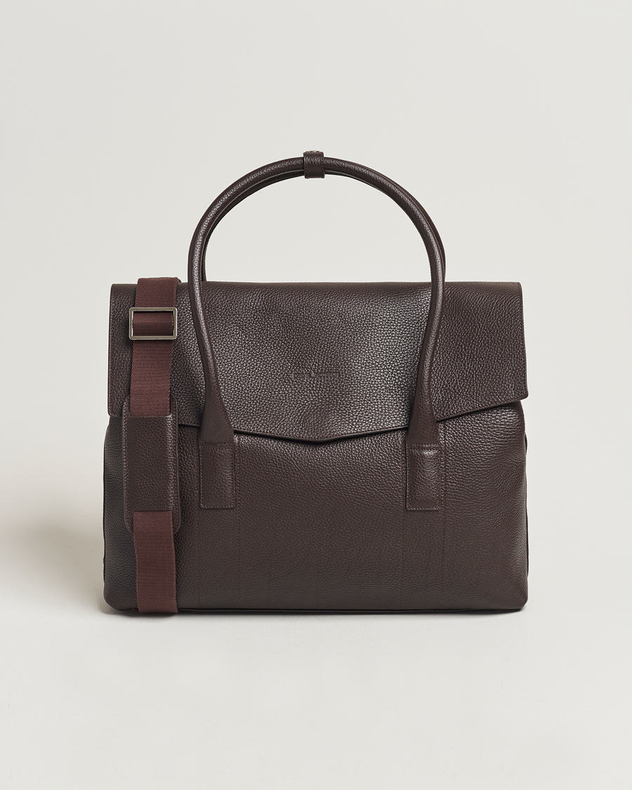 Herren | Oscar Jacobson Overnight Leather Bag Dark Mud Brown | Oscar Jacobson | Overnight Leather Bag Dark Mud Brown