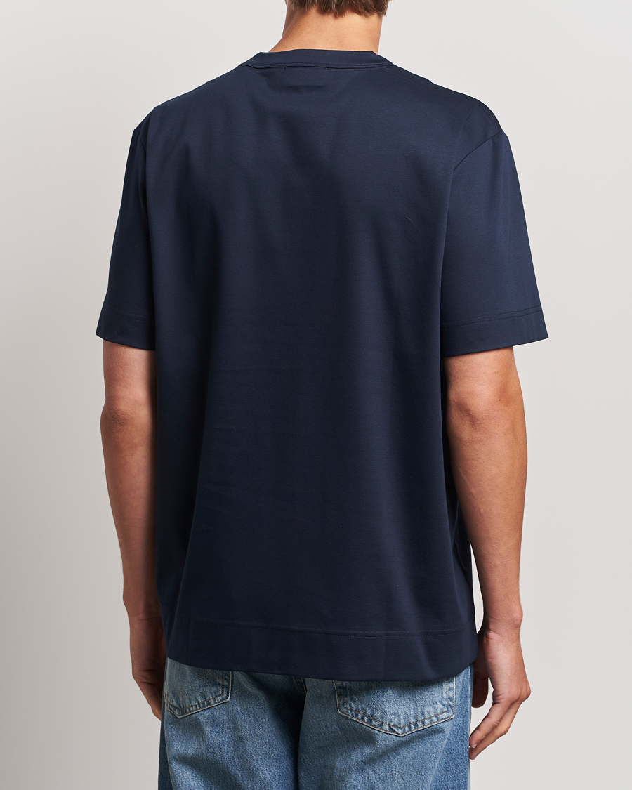 Herren | T-Shirts | NN07 | Pedro Mercerized Crew Neck T-Shirt Navy Blue