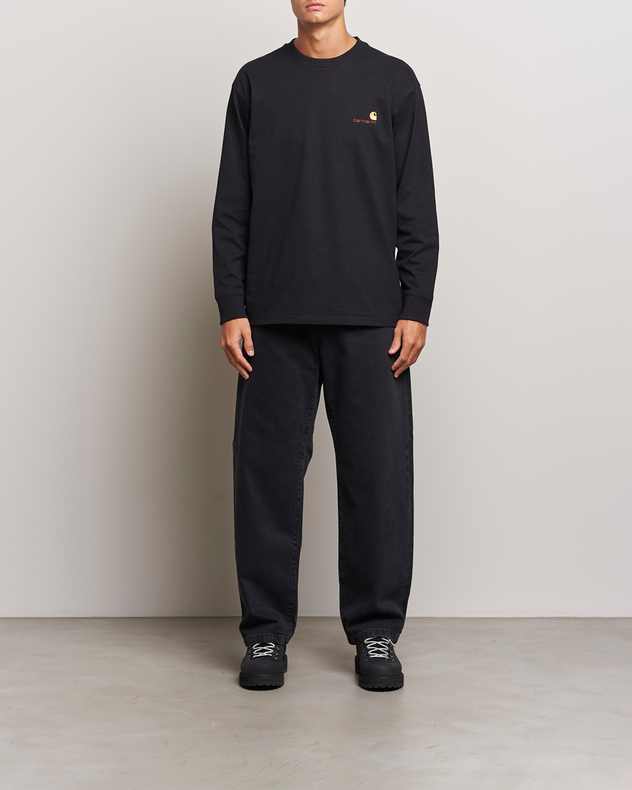 Herren | T-Shirts | Carhartt WIP | American Script Long Sleeve T-Shirt Black