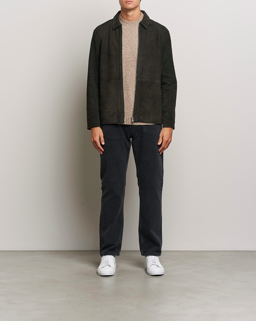 Herren | Jacken | J.Lindeberg | Jonah Suede Overshirt Washed Black