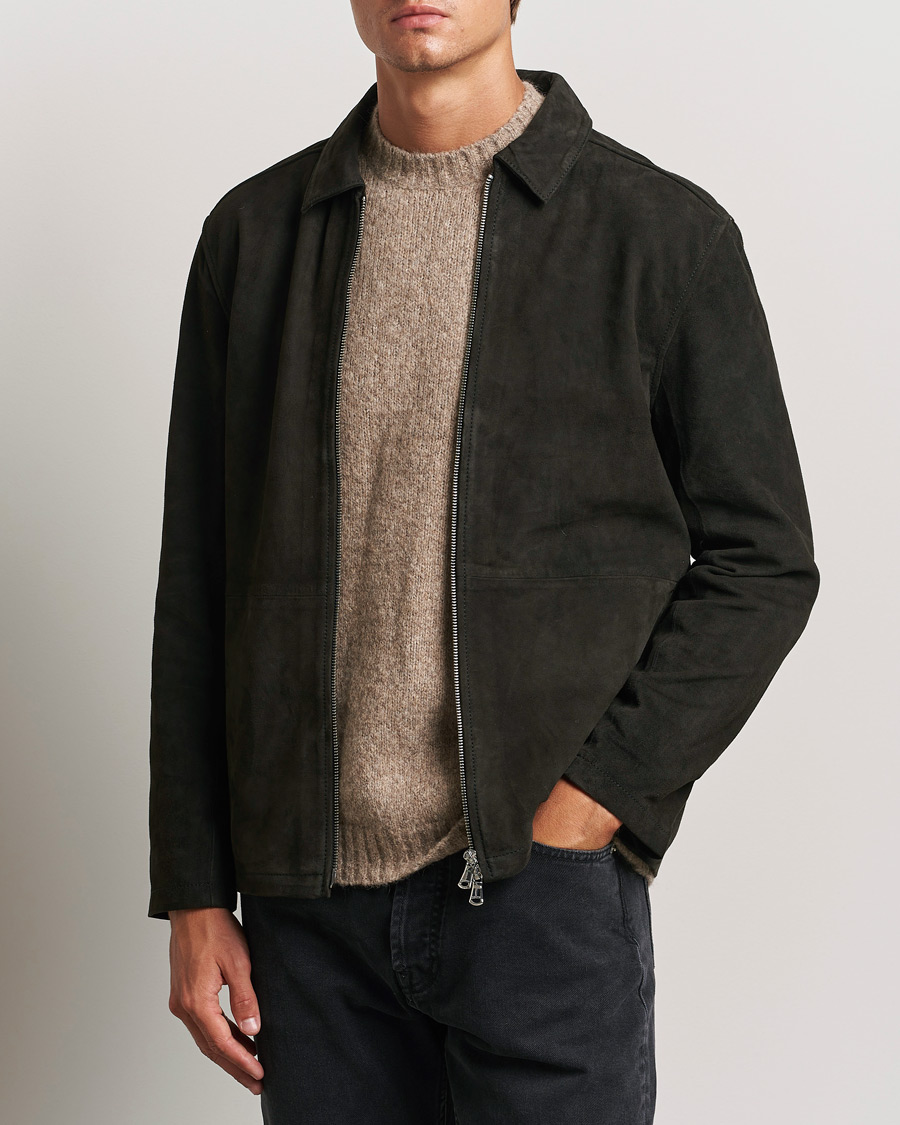 Herren | Jacken | J.Lindeberg | Jonah Suede Overshirt Washed Black