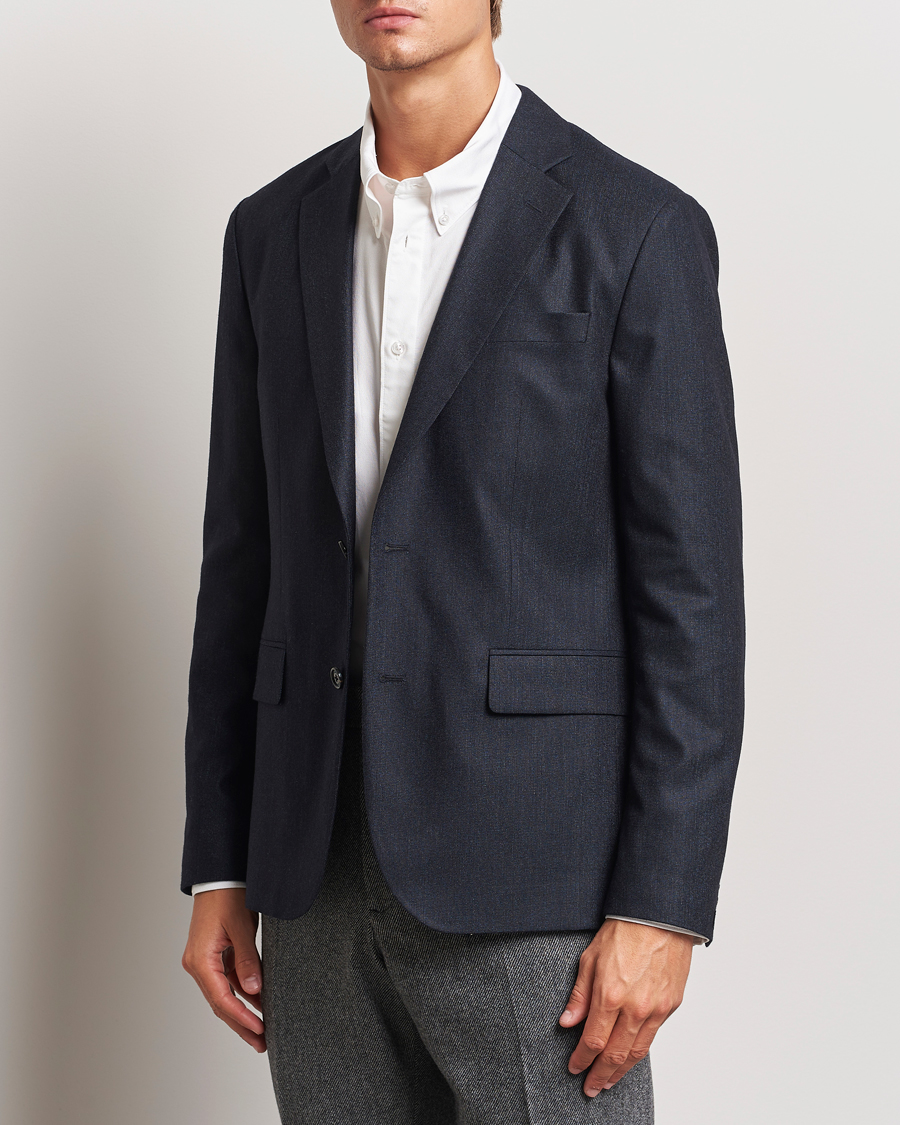 Herren | Sakkos | J.Lindeberg | Elton Unlined Cash Stretch Flannel Blazer Navy