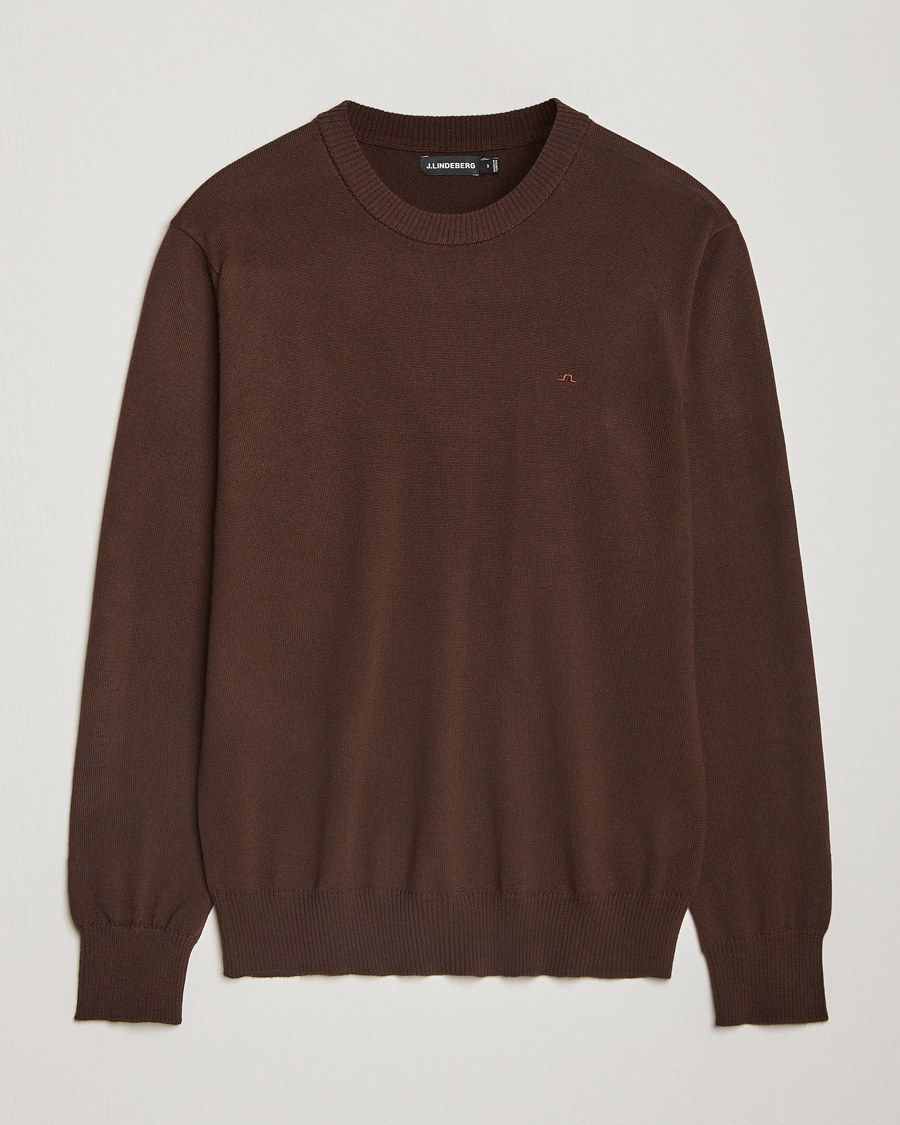 Herren | Pullover | J.Lindeberg | Keane Merino Crew Neck Sweater Bitter Chocolate