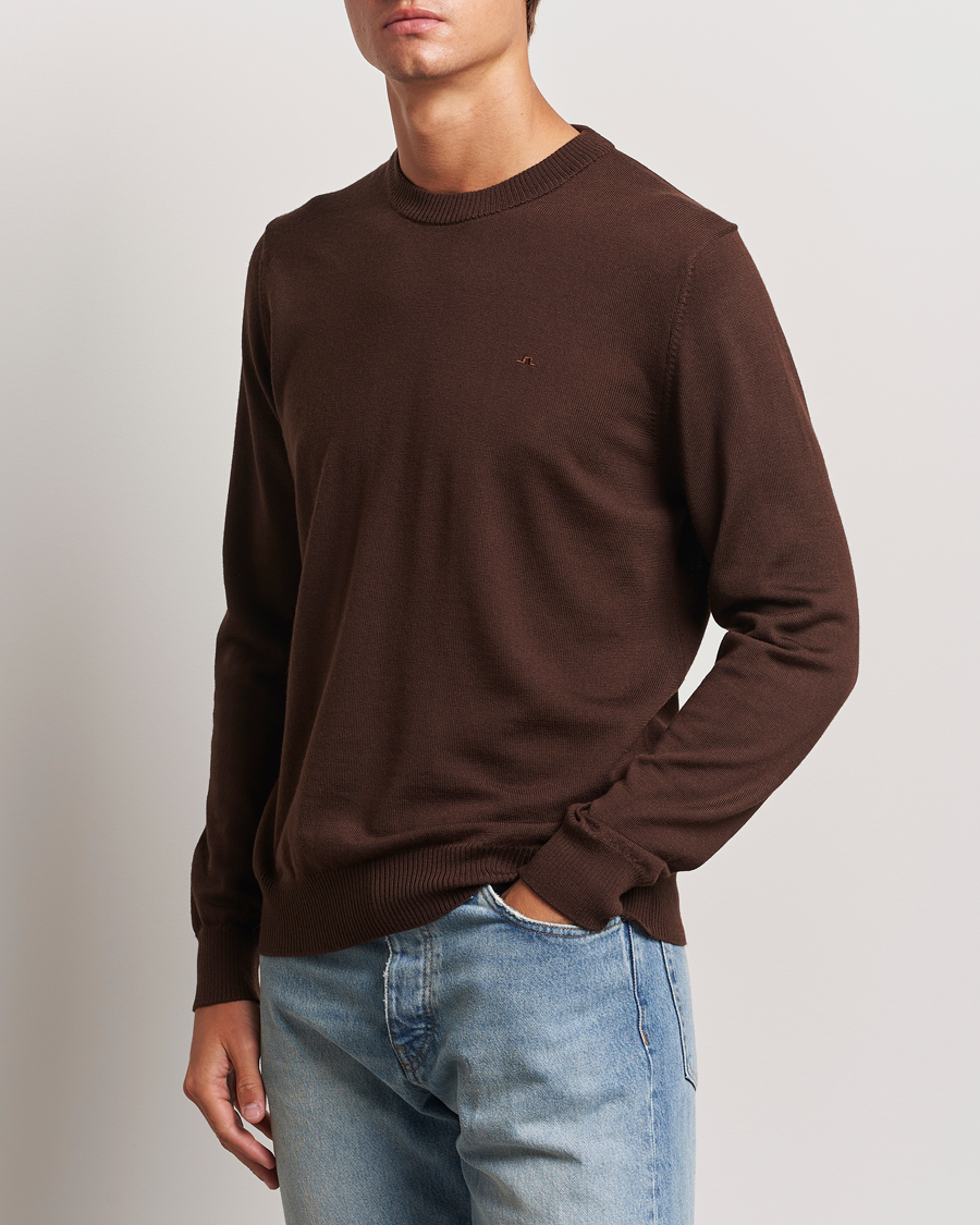Herren | Pullover | J.Lindeberg | Keane Merino Crew Neck Sweater Bitter Chocolate
