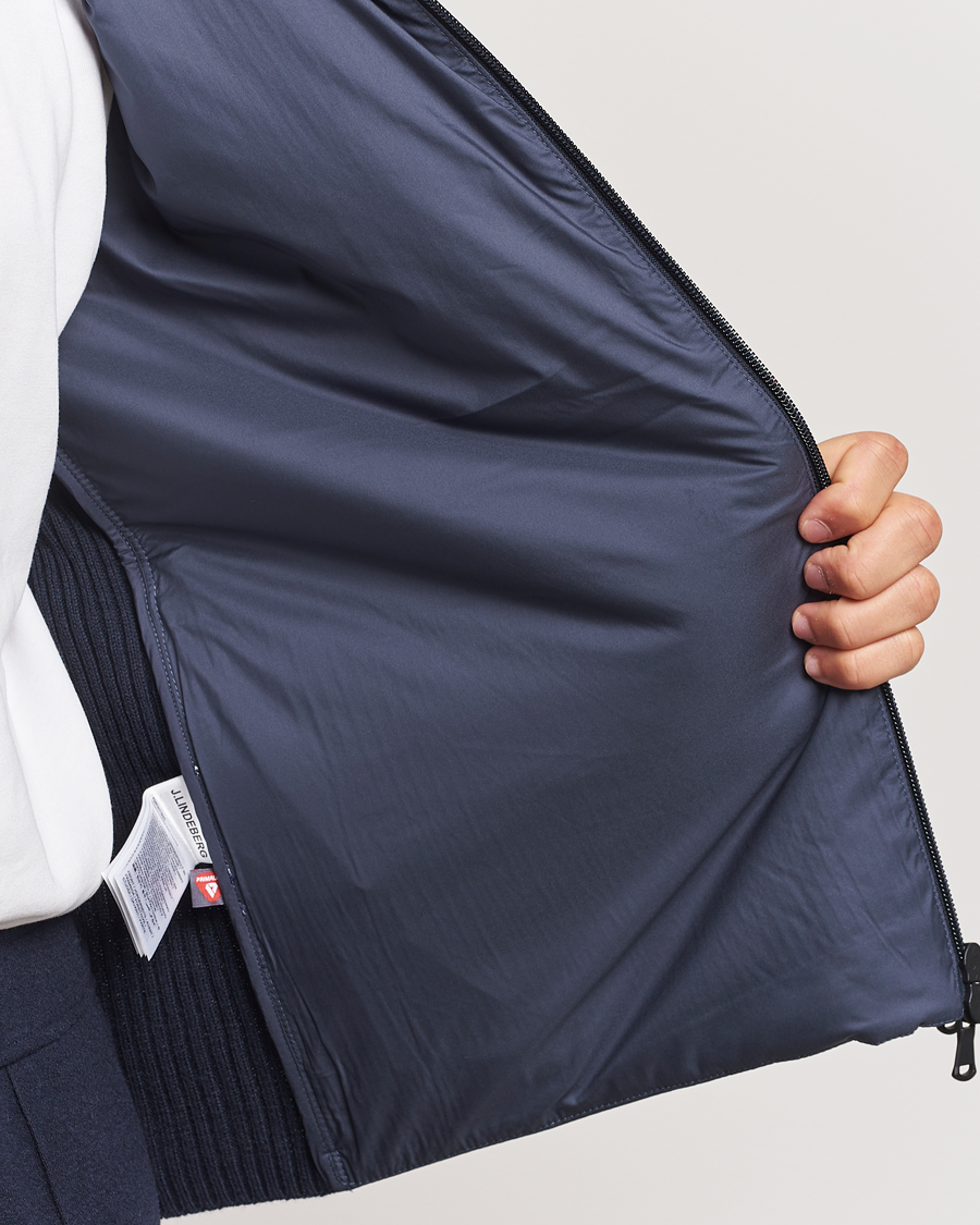 Herren | Jacken | J.Lindeberg | Thierry Hybrid Knit Hoodie Navy