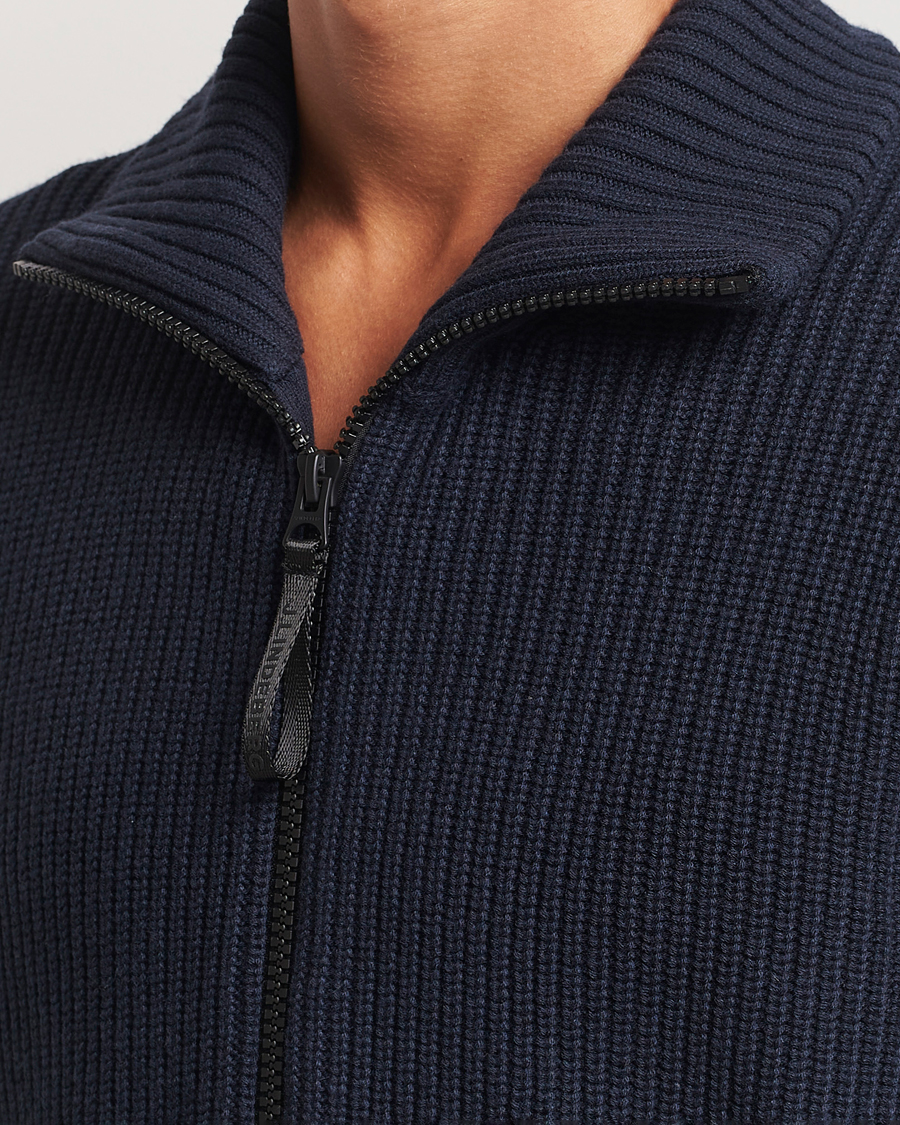 Herren | Pullover | J.Lindeberg | Skyler Wool Blend Zip Cardigan Navy