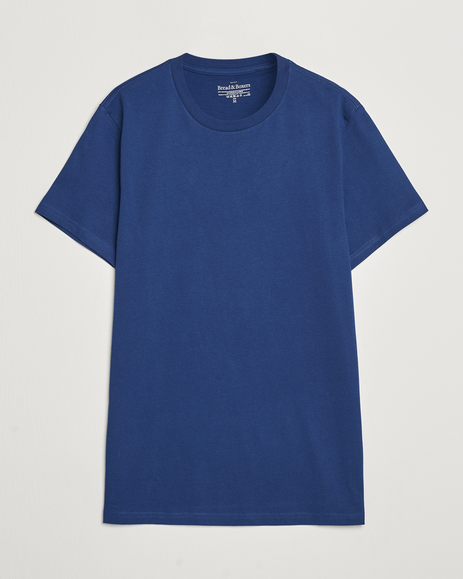 Herren | T-Shirts | Bread & Boxers | Heavy Cotton Crew Neck T-Shirt Ink Blue