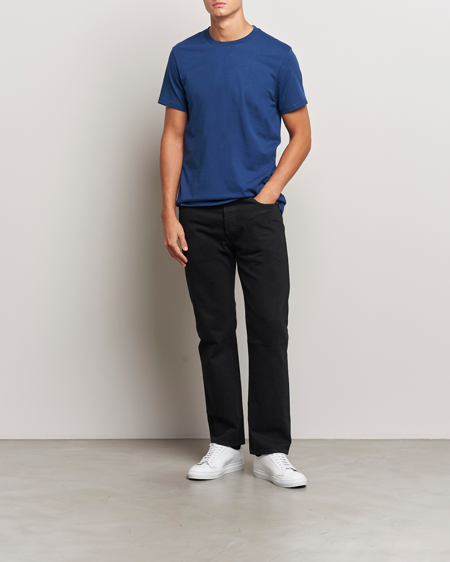 Herren | T-Shirts | Bread & Boxers | Heavy Cotton Crew Neck T-Shirt Ink Blue