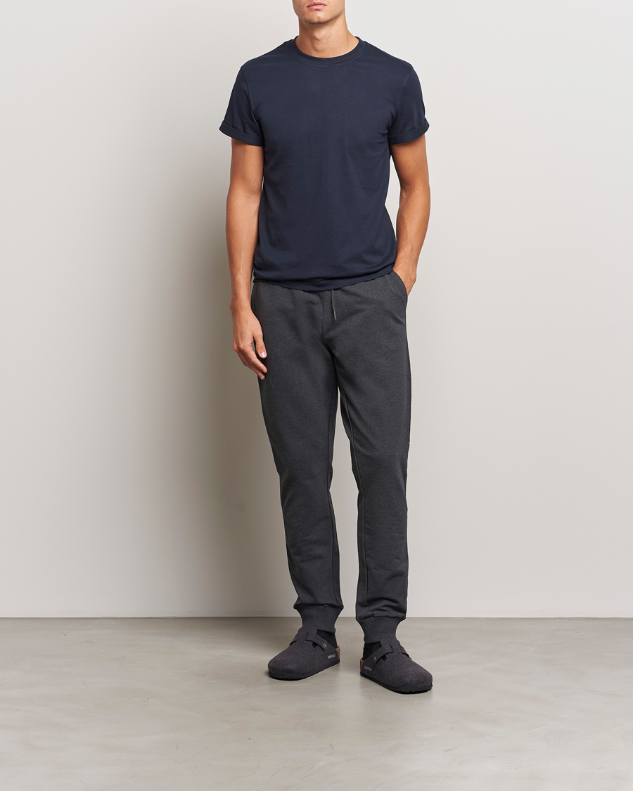 Herren | T-Shirts | Bread & Boxers | Roll-Up Crew Neck T-Shirt Dark Navy