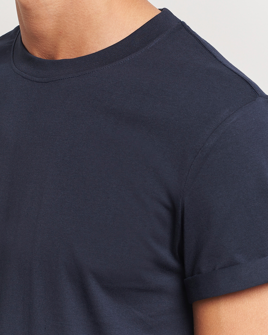 Herren | T-Shirts | Bread & Boxers | Roll-Up Crew Neck T-Shirt Dark Navy