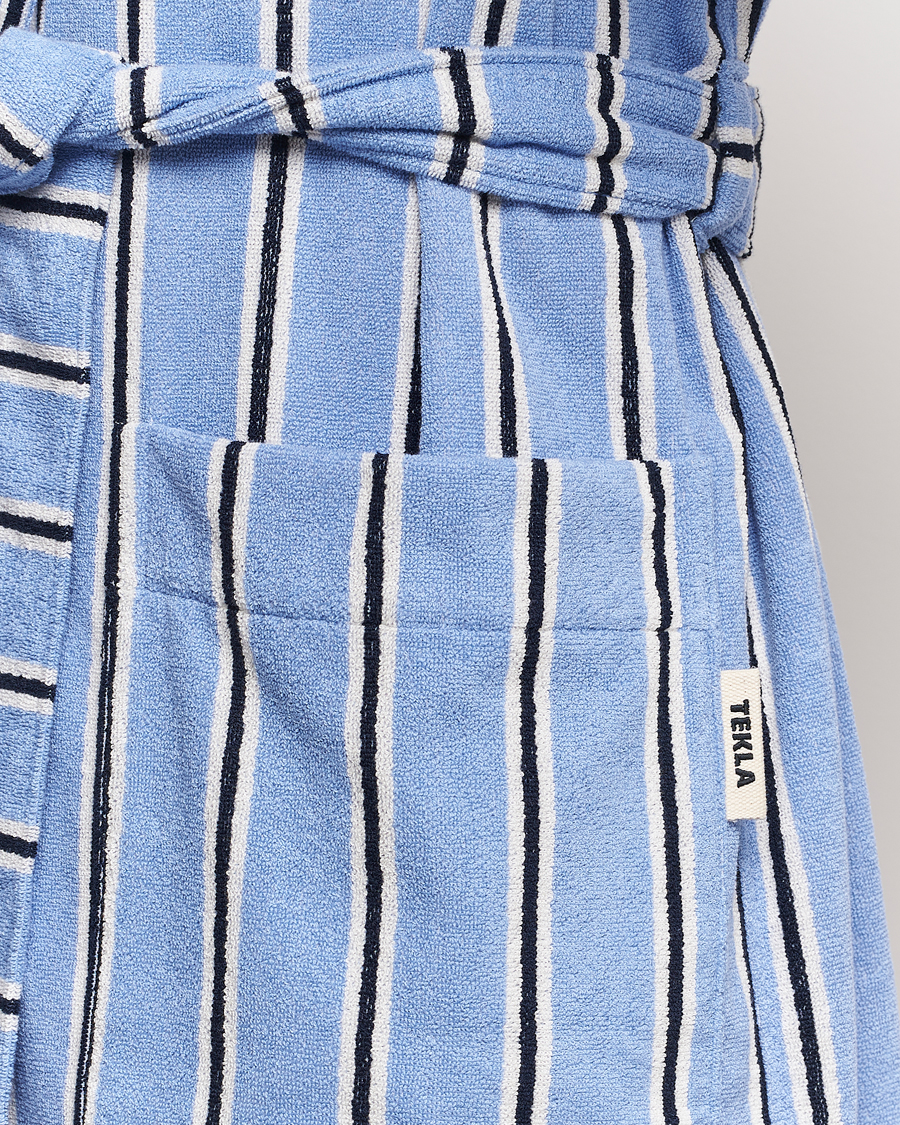 Herren | Schlafanzüge & Bademäntel | Tekla | Organic Terry Hooded Bathrobe Basset Stripes