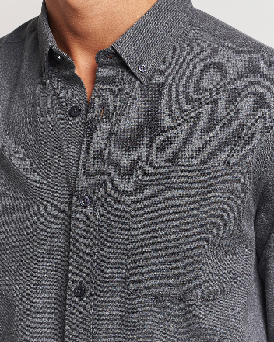 Herren | Hemden | KnowledgeCotton Apparel | Regular Fit Melange Flannel Shirt Grey