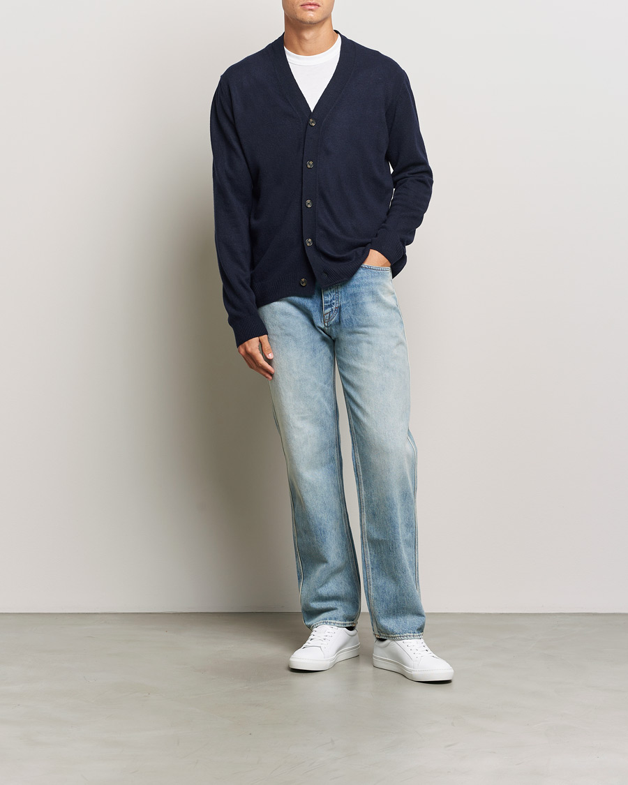 Herren | Pullover | KnowledgeCotton Apparel | Lambswool Cardigan Navy