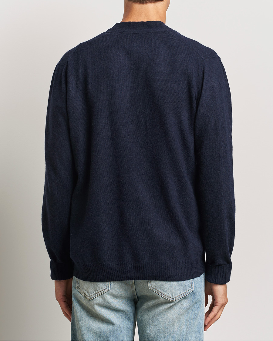 Herren | Pullover | KnowledgeCotton Apparel | Lambswool Cardigan Navy