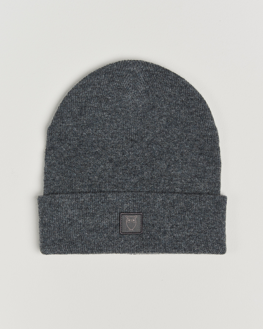 Herren | KnowledgeCotton Apparel Double Layer Wool Beanie Dark Grey | KnowledgeCotton Apparel | Double Layer Wool Beanie Dark Grey