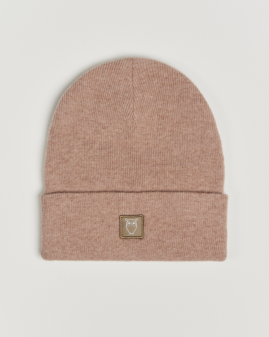 Herren | KnowledgeCotton Apparel Double Layer Wool Beanie Light Beige | KnowledgeCotton Apparel | Double Layer Wool Beanie Light Beige