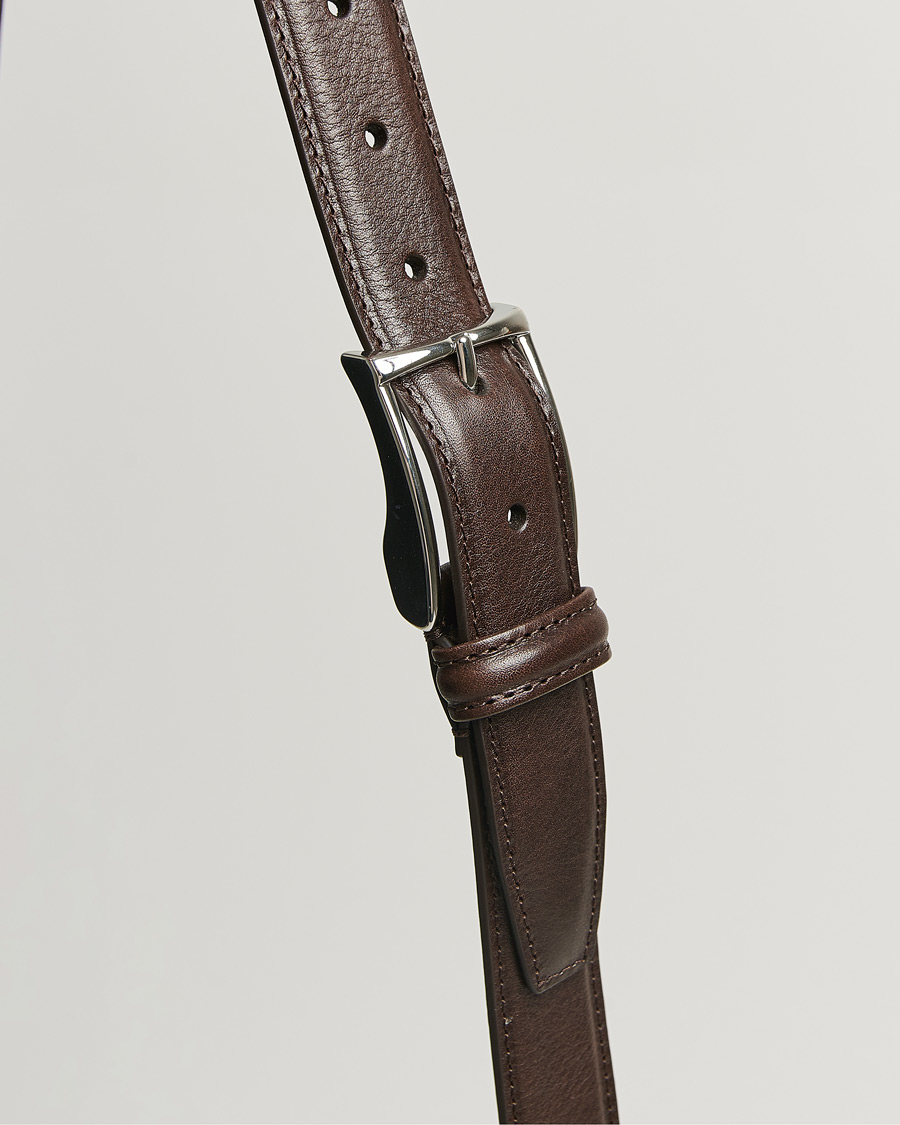 Herren | Gürtel | Anderson's | Structure Leather Suit Belt 3 cm Dark Brown