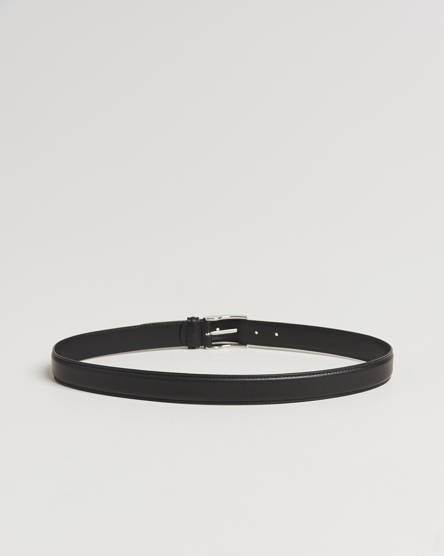 Herren | Gürtel | Anderson's | Structure Leather Suit Belt 3 cm Black