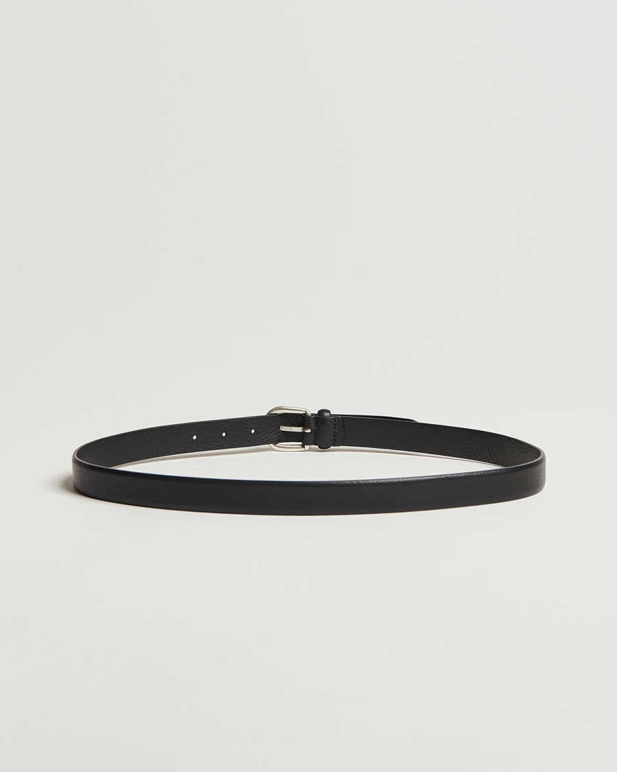Herren | Gürtel | Anderson's | Grained Leather Belt 2,5 cm Black