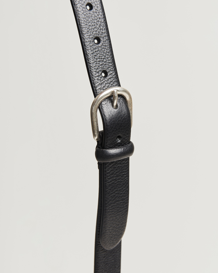 Herren | Gürtel | Anderson's | Grained Leather Belt 2,5 cm Black