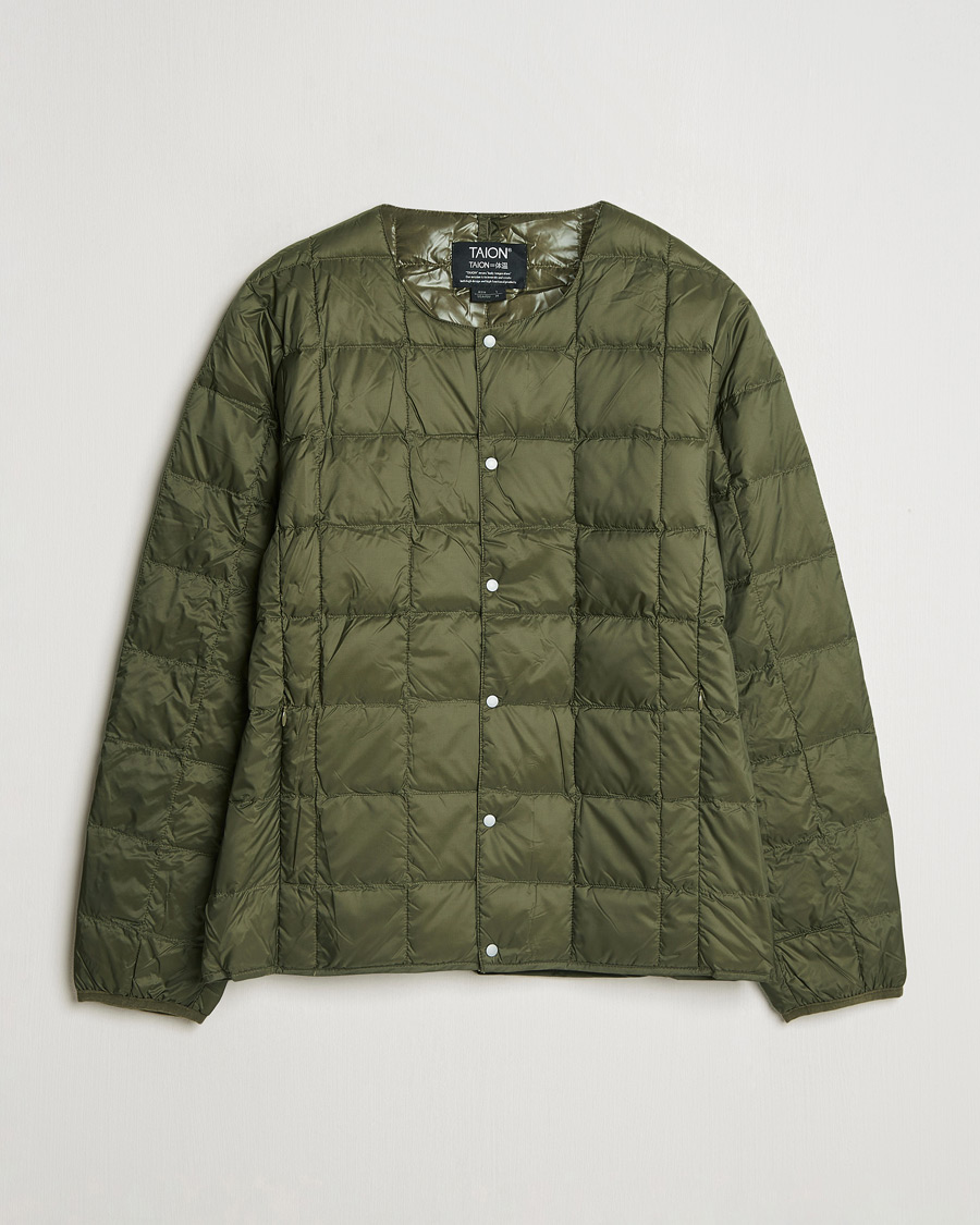 Herren | Jacken | TAION | Crew Neck Button Down Jacket Dark Olive