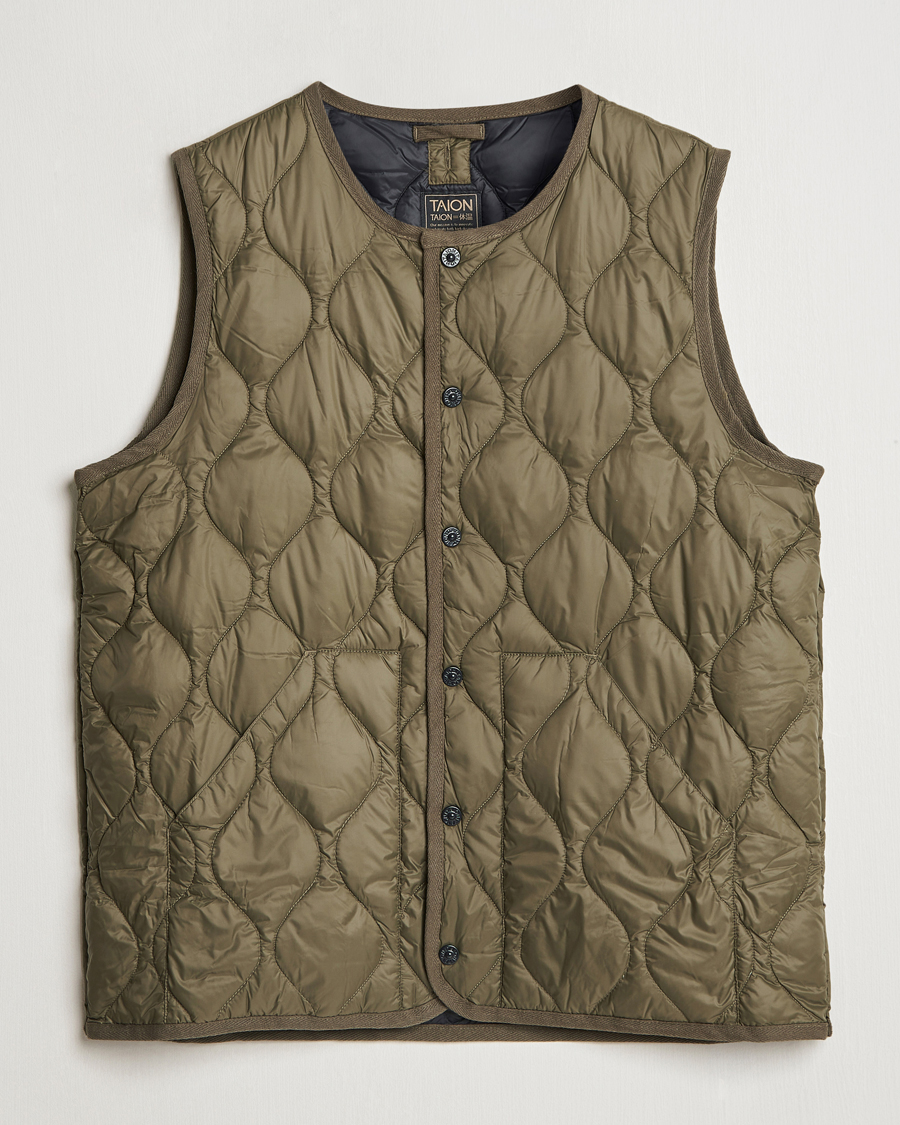 Herren | Jacken | TAION | Military Crew Neck Down Vest Dark Olive