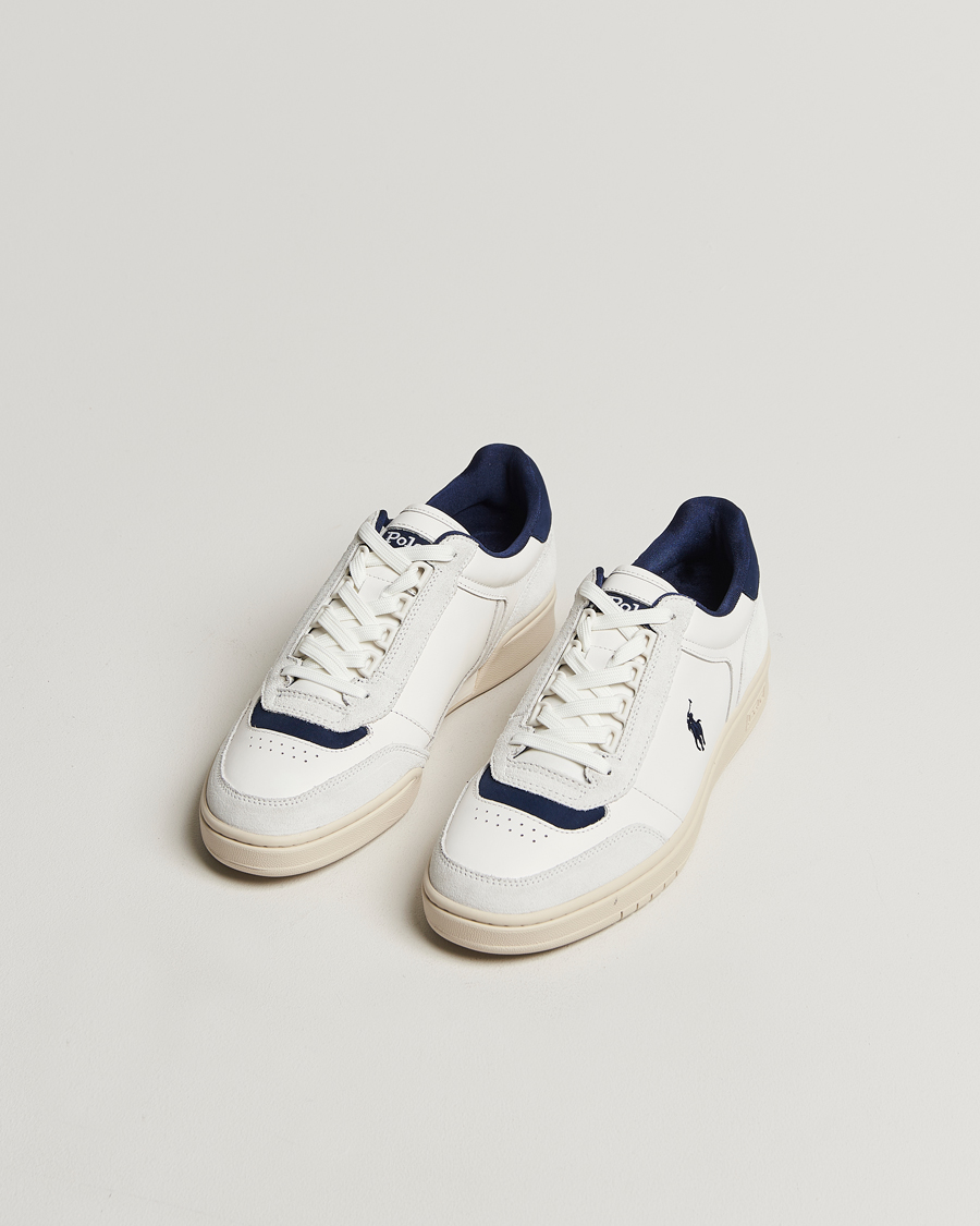 Herren | Polo Ralph Lauren Polo Court Sneaker Deckwash White/Navy | Polo Ralph Lauren | Polo Court Sneaker Deckwash White/Navy
