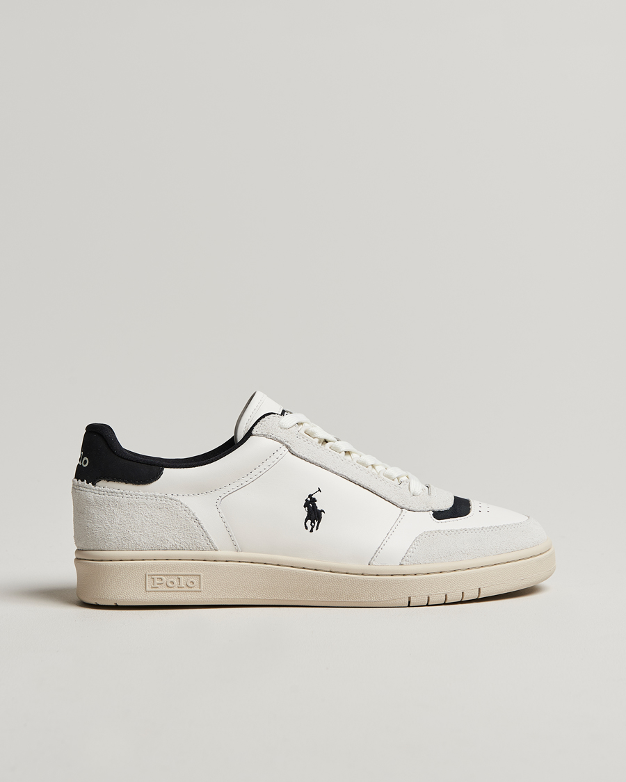Herren | Polo Ralph Lauren Polo Court Sneaker Deckwash White/Black | Polo Ralph Lauren | Polo Court Sneaker Deckwash White/Black