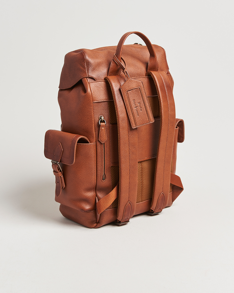 Herren | Polo Ralph Lauren Leather Flap Backpack Saddle Brown | Polo Ralph Lauren | Leather Flap Backpack Saddle Brown