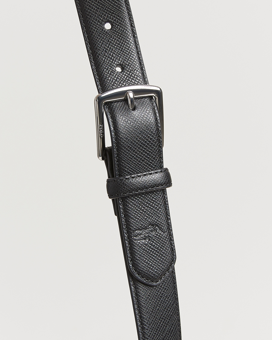 Herren | Polo Ralph Lauren Saffiano Leather Belt Black | Polo Ralph Lauren | Saffiano Leather Belt Black