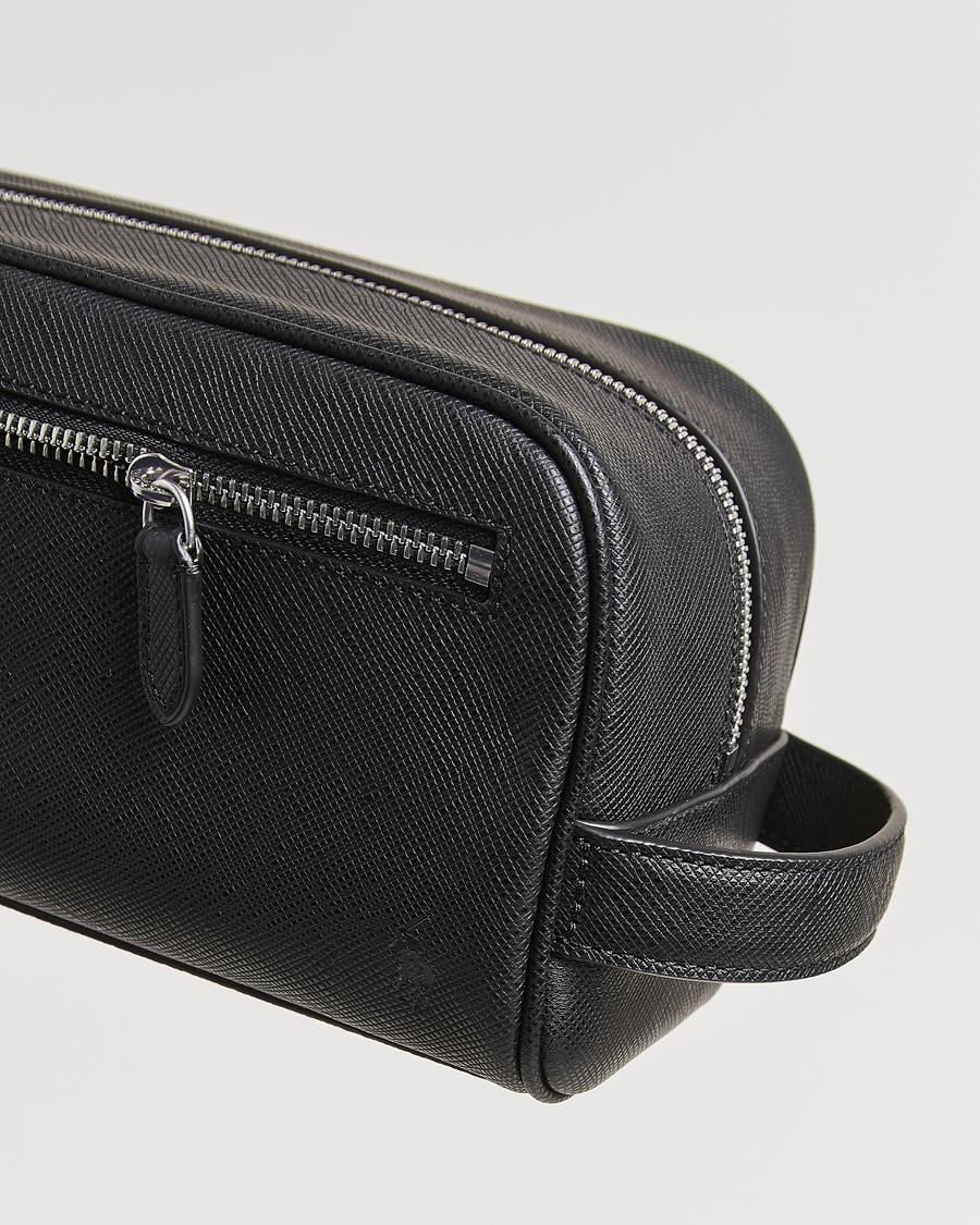Herren | Polo Ralph Lauren Saffiano Leather Washbag Black | Polo Ralph Lauren | Saffiano Leather Washbag Black