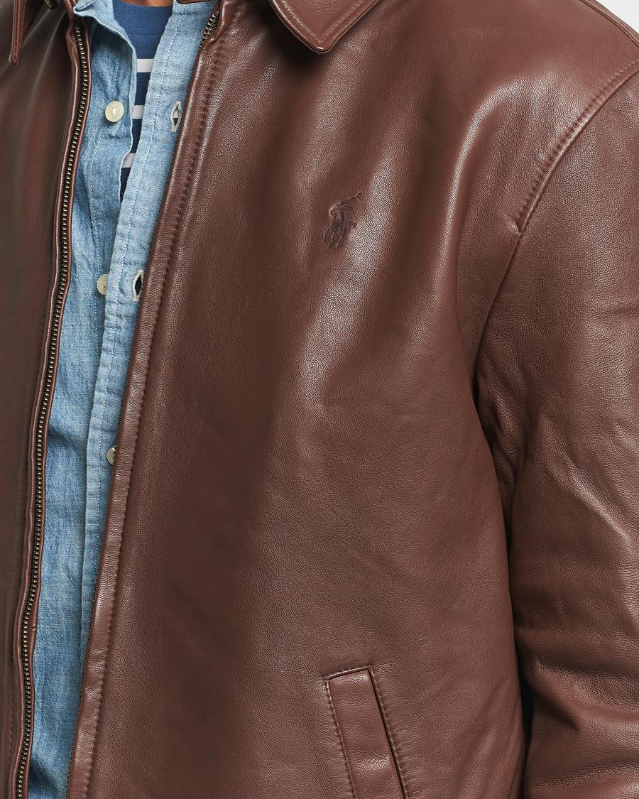 Herren | Jacken | Polo Ralph Lauren | Maxwell Windbreaker Leather Jacket Bison Brown
