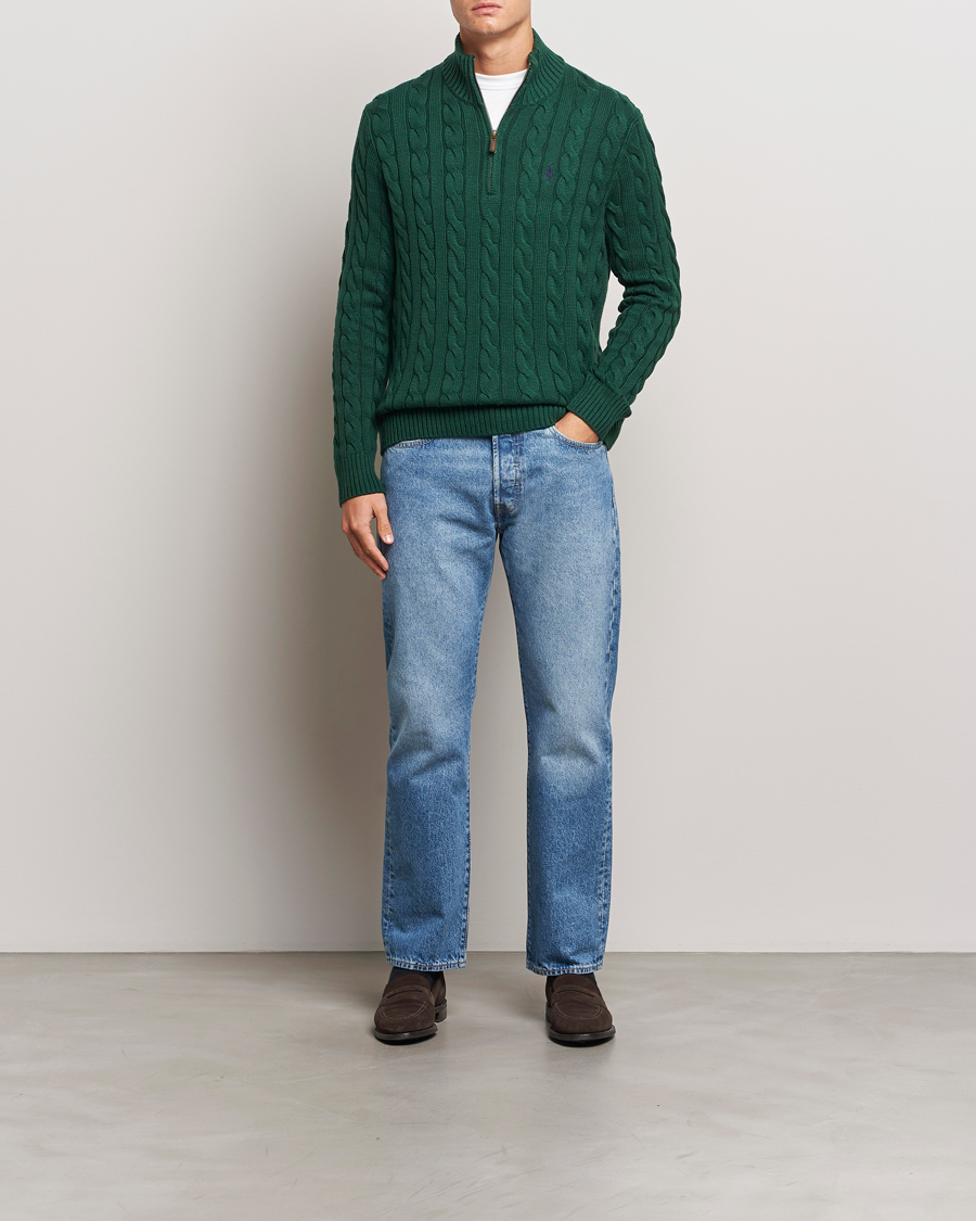 Herren | Pullover | Polo Ralph Lauren | Cotton Cable Half Zip Vintage Pine