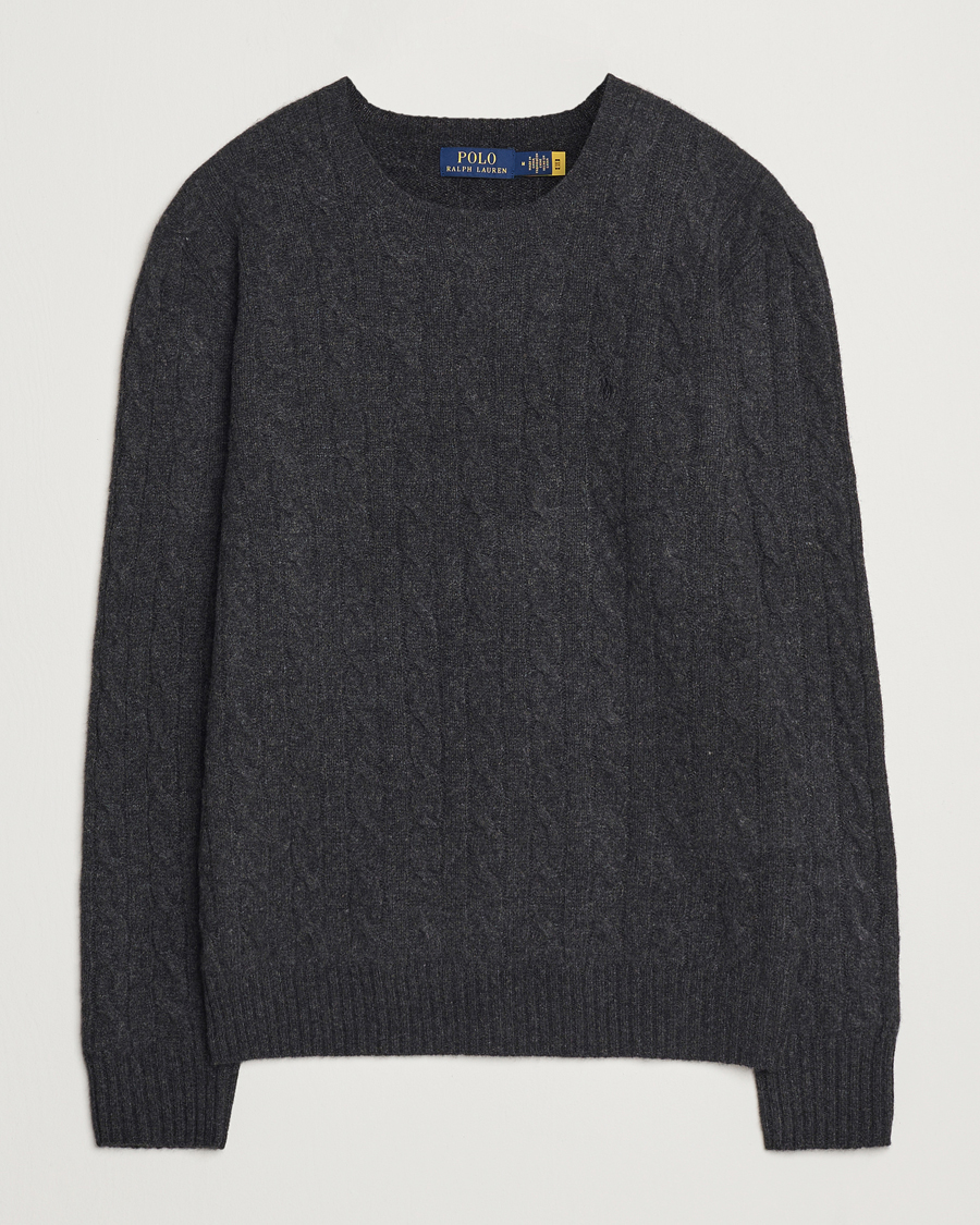 Herren | Pullover | Polo Ralph Lauren | Wool/Cashmere Cable Crew Neck Dark Granite Heather