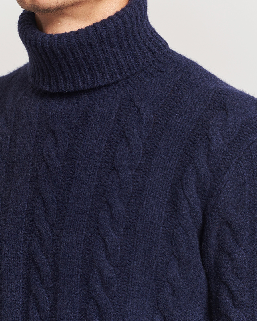 Herren | Pullover | Polo Ralph Lauren | Wool/Cashmere Cable Rollneck Hunter Navy