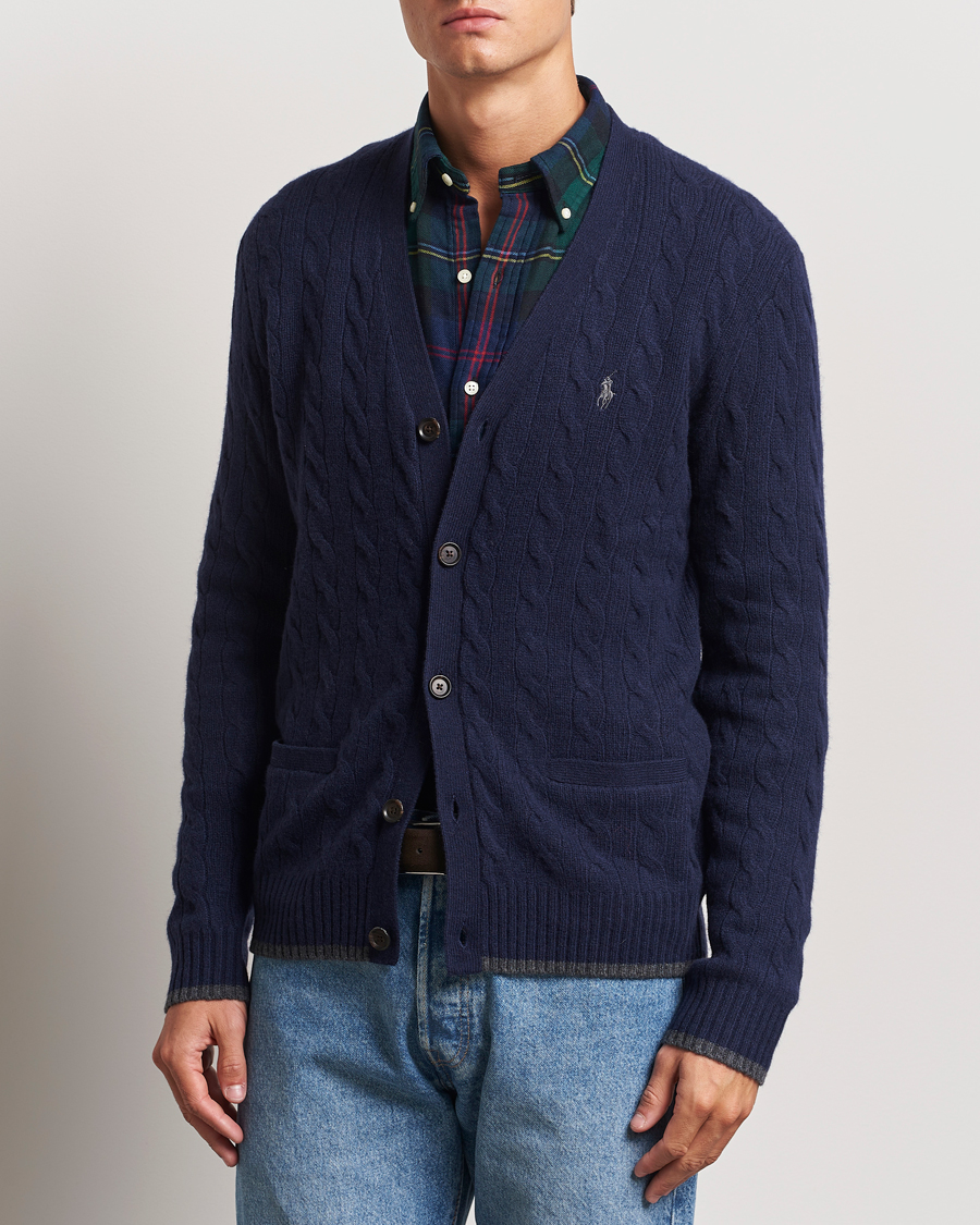 Herren | Pullover | Polo Ralph Lauren | Wool/Cashmere Cable Cardigan Hunter Navy